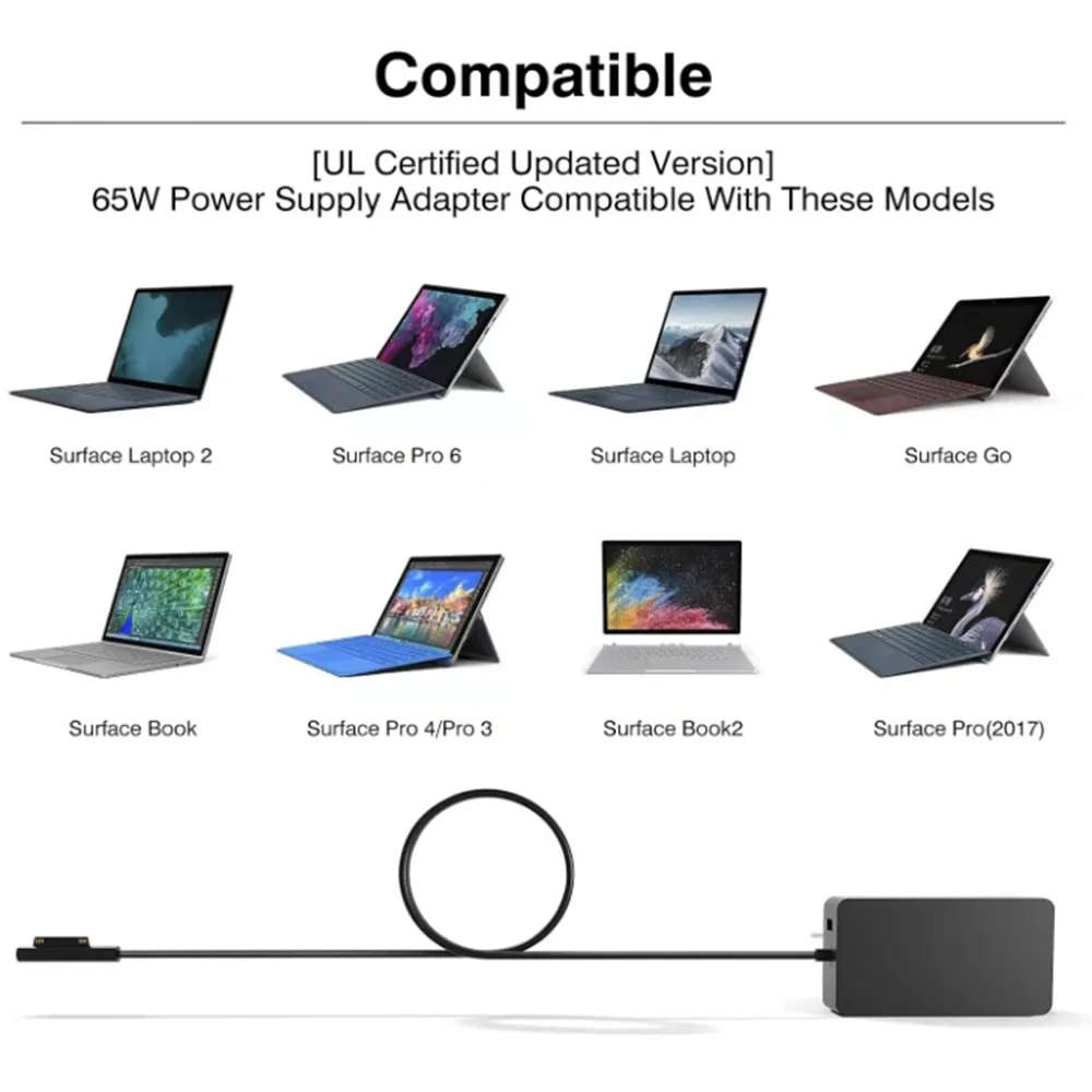 Cargador Microsoft Surface 65W – Compatible Pro, Laptop, Book y Go - imagen 5
