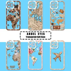 Funda transparente Xiaomi Redmi Note – Mapa mundial de aviones
