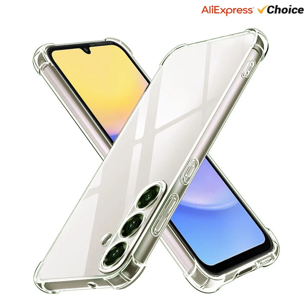 Para Samsung Galaxy A25 funda Samsung A24 S24 Ultra S23 Plus A52 A52s A23 A32 A54 A15 A05 A05S funda protectora de silicona transparente