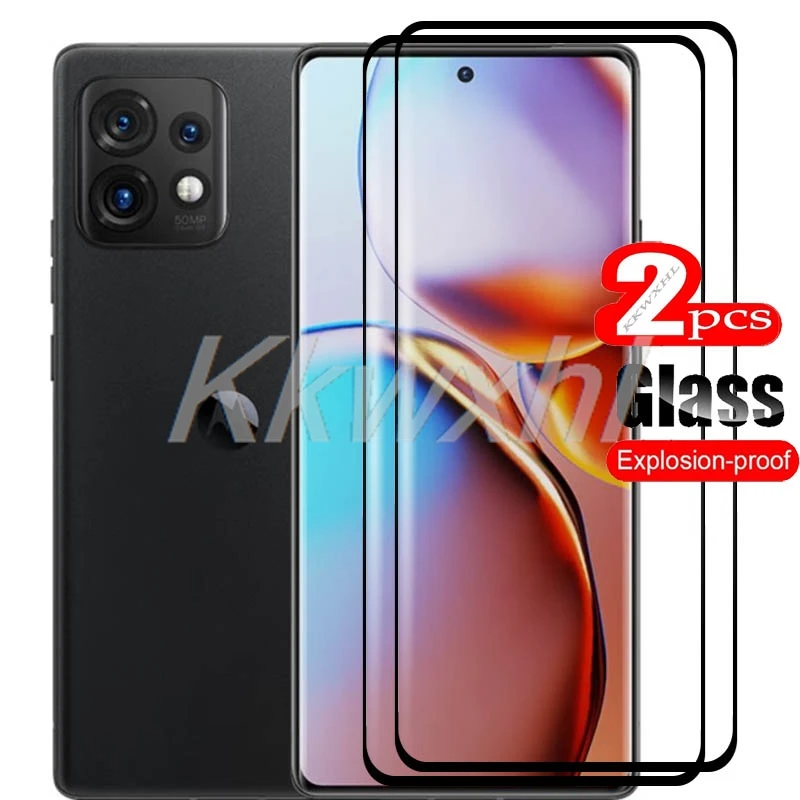 Pegamento completo curvo 3D para Motorola Edge + 2023 6,7 ", cubierta de vidrio templado en Edge Plus Edge 40 Pro X40, película protectora de pantalla, 2 uds.