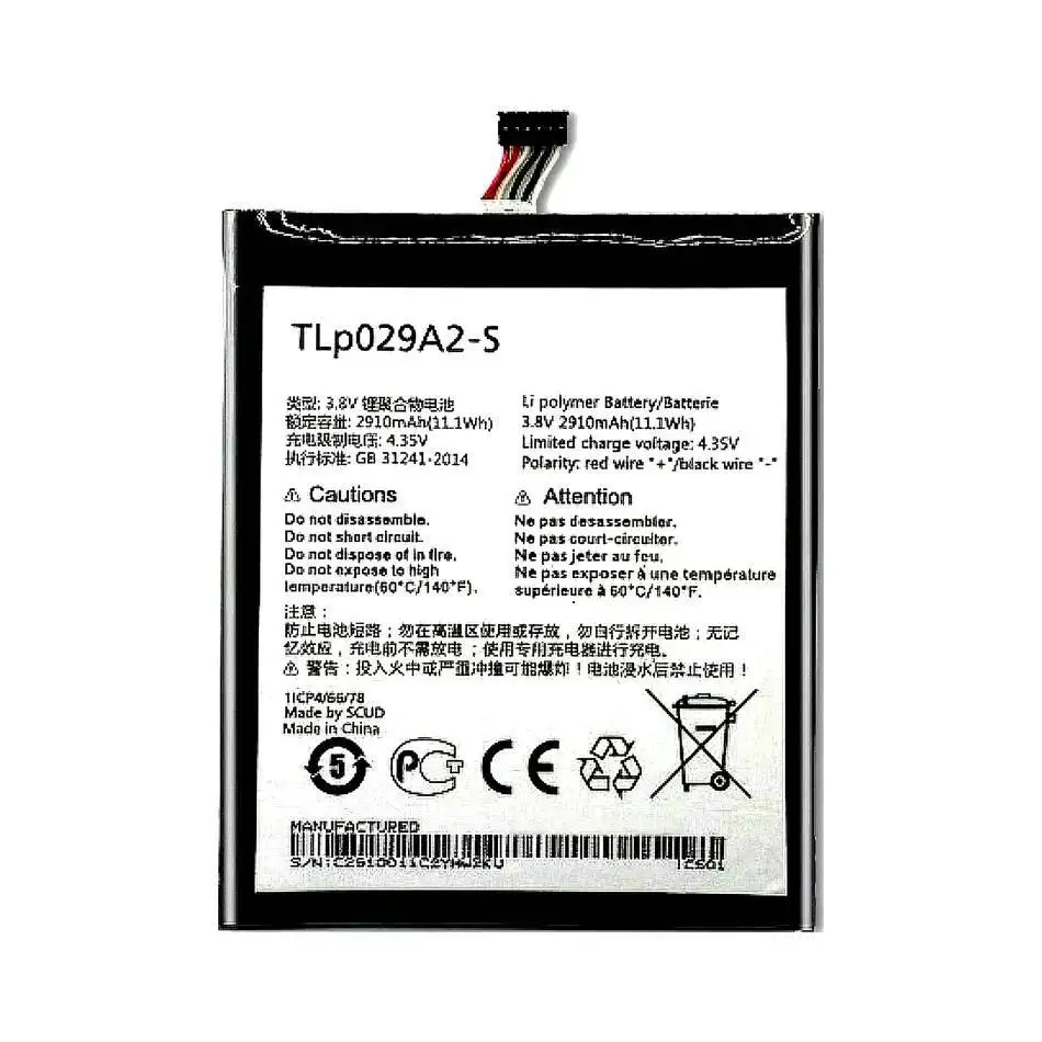 Batería de teléfono móvil para Alcatel One Touch Idol 3 OT6045 6045Y 6045K 6045 2910Mah ligero TLP029A2 duradero - imagen 2