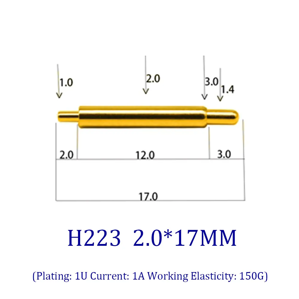 YUXI-conector de alta corriente Pogo Pin, 1 piezas, con resorte cargado, 1A, 2A, 5A, 10A, 20A, sonda de prueba de dedal de alta potencia, Pin de carga - imagen 3