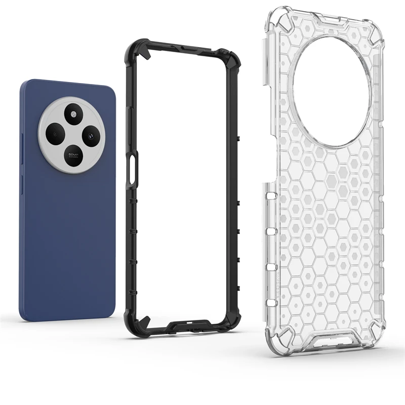 Funda protectora de panal de abeja a prueba de golpes para Xiaomi Redmi 14C, cubierta protectora translúcida de TPU - imagen 2