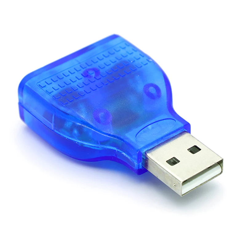 1/2/5PCS Azul con chip para su teclado/ratón PS/2 Adaptador convertidor USB 2.0 a PS 2 - imagen 4