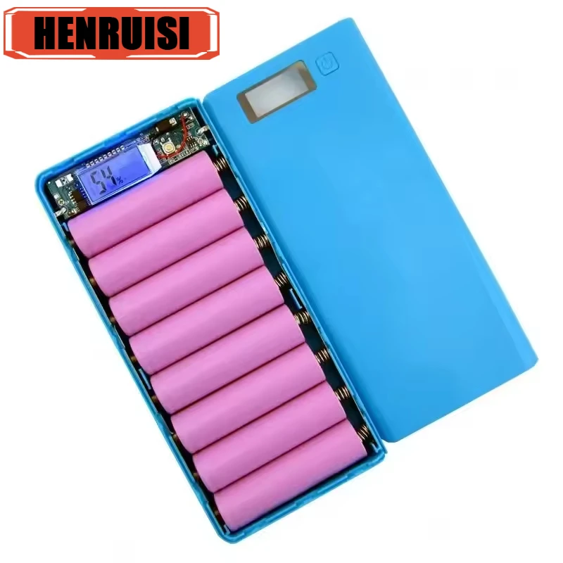Caja de carga de batería USB Power Bank, caja de cargador de batería de 8x18650, panel de pantalla Digital, carga rápida con luz de pantalla Digital LED