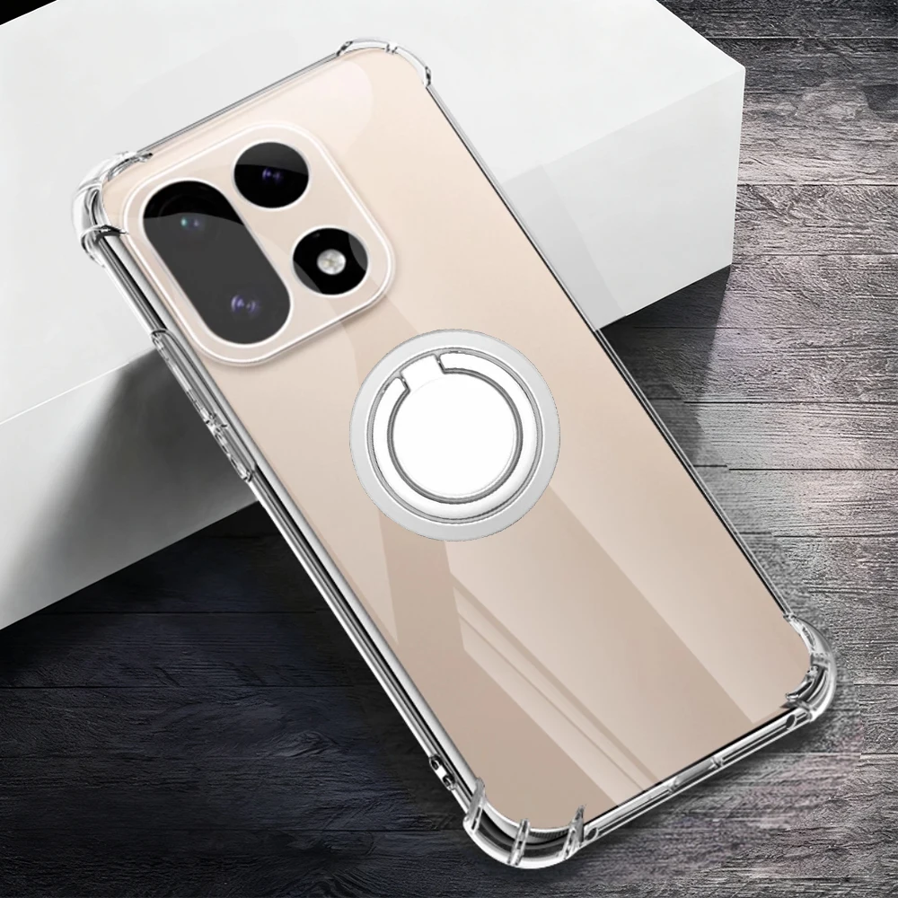 Soporte de anillo con esquinas reforzadas, funda trasera de TPU transparente y suave con soporte para Oneplus 15 13T 13S 13 13R