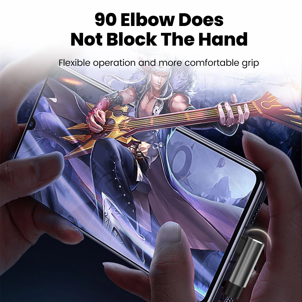 Cable Corto 66W 0,5M 90 °   Cable codo tipo C a USB C de carga rápida para iPhone 16 15 Power BanK 0,25 M Cable de datos USB A a tipo C - imagen 5