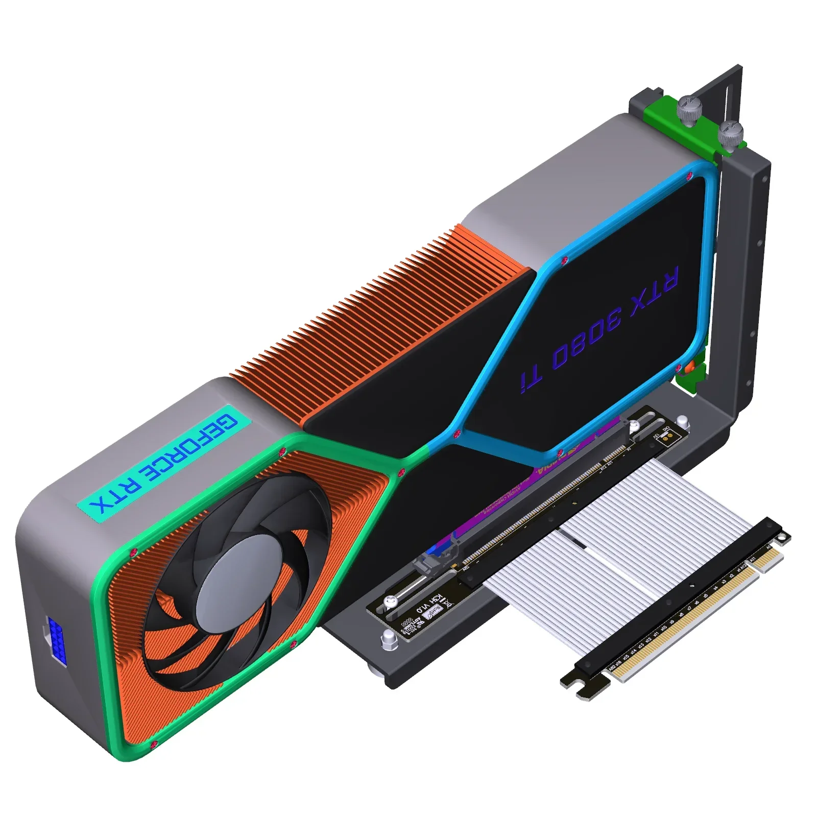 ADT-Link GPU Kit de soporte de montaje Vertical GEN4 PCIe 4,0 X16 Cable elevador 200mm 250mm ATX tarjeta gráfica soporte de montaje de dirección - imagen 4