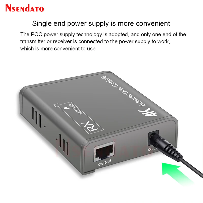 Extensor HDMI de más de 100M, extensor RJ45 4K, cable de extensión de red HDMI a RJ45, soporte POC para cámara DVD PS4, PC a TV - imagen 3