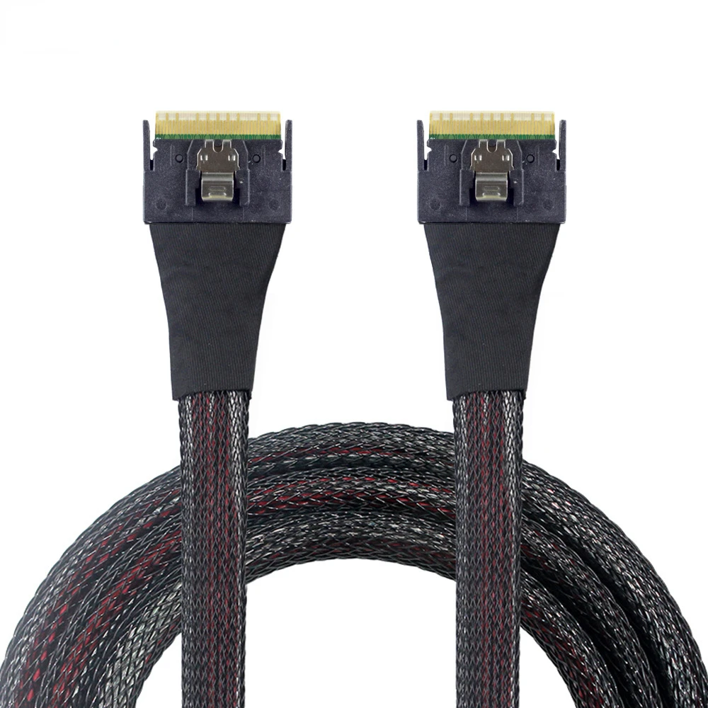 Cable de objetivo SAS Delgado a prueba de pala de media envoltura, inserción PCI-E Slimline SAS 4,0 SFF-8654 8i 74pin Host a SFF-8654 74Pin - imagen 3
