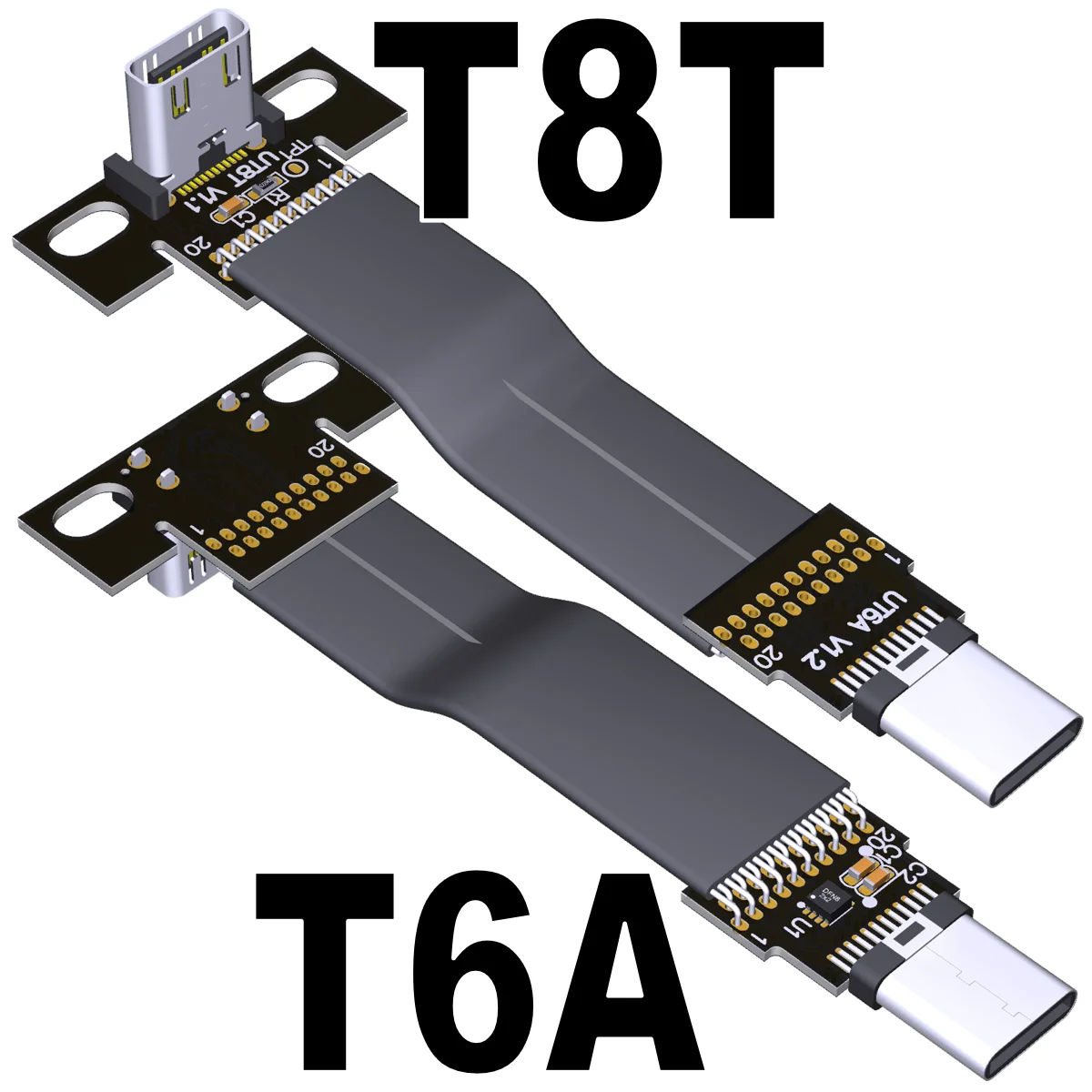 Cable Extensión USB-C 20Gbps Plano 90° para Drones FPV - imagen 2