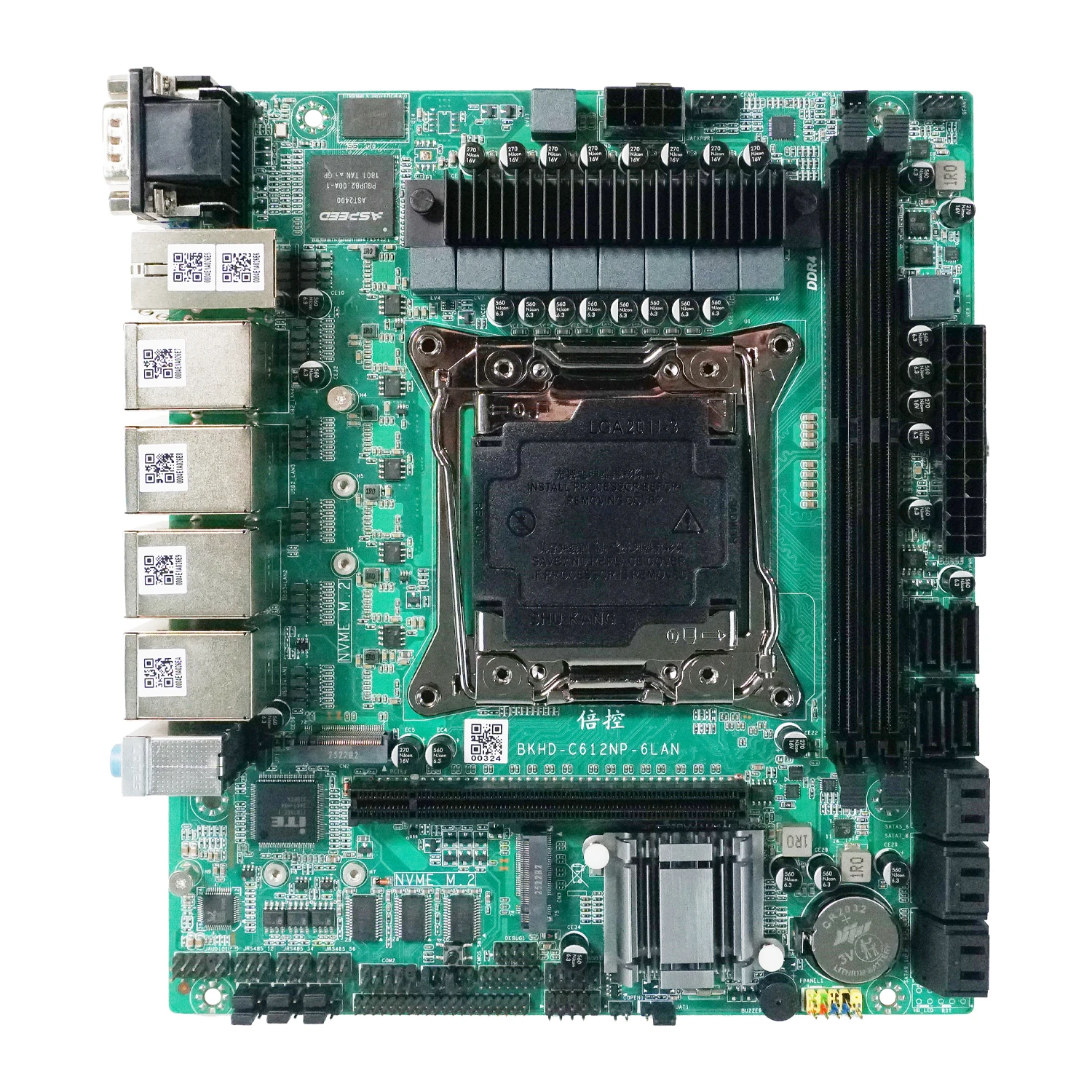 C612 Nas placa base DIY Kit procesador LGA2011-3 E5 V3/V4 CPU 2*16GB/2*32GB DDR4 ECC RAM soporte 6x2,5 Gb Lan 2xM.2 NVME X99 Set - imagen 4