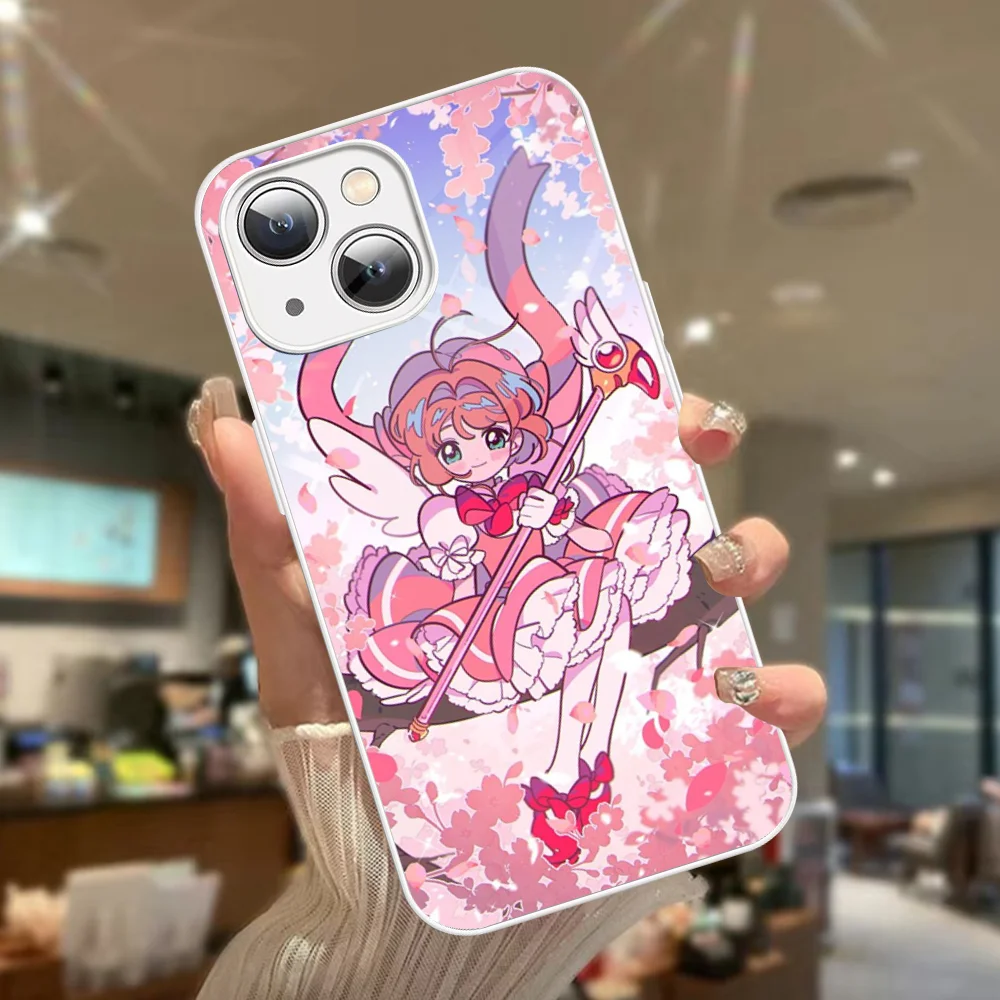 Funda de teléfono Card Captor de vidrio templado para Iphone 14 13 12 11 Pro Mini XS MAX 14Plus X XS XR Fundas - imagen 3