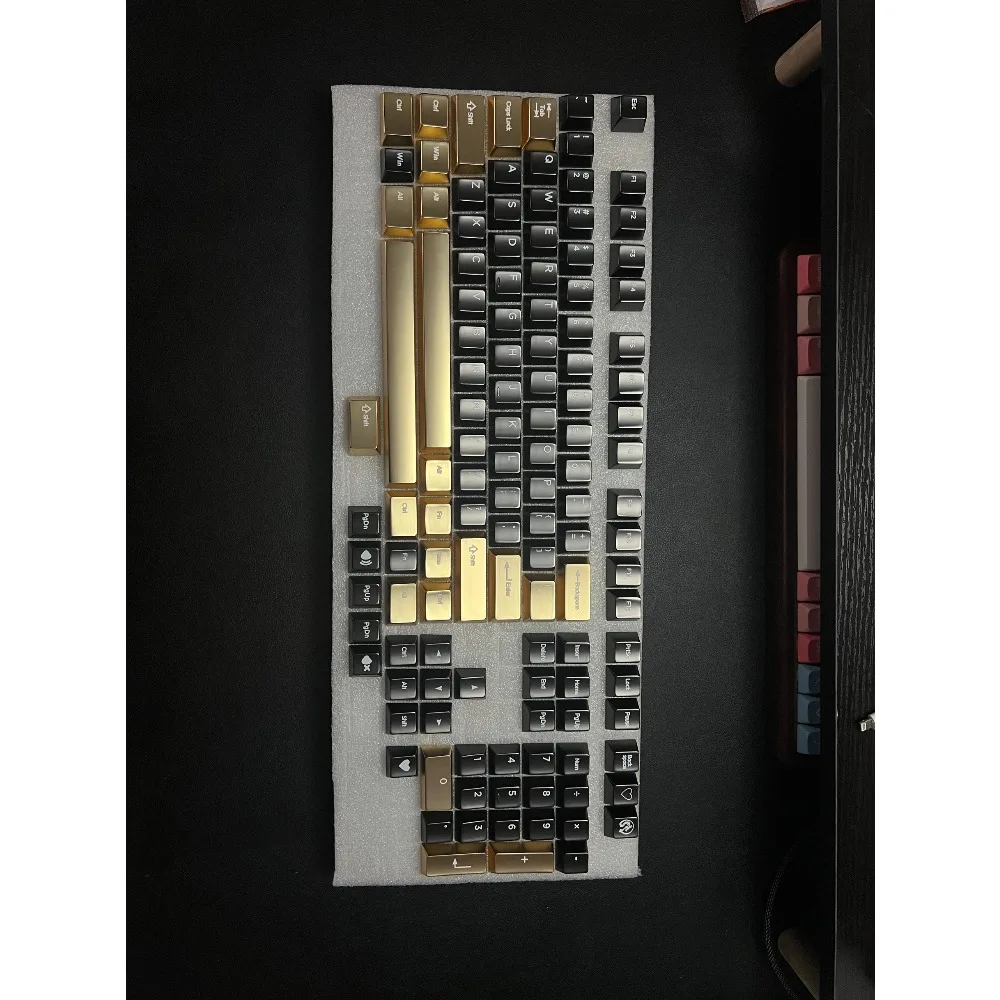 Teclado mecánico Keycap Cherry Profile Pvd negro oro aleación de Zinc CNC teclas mecánicas ergonomía frente tallado accesorio de juego - imagen 5