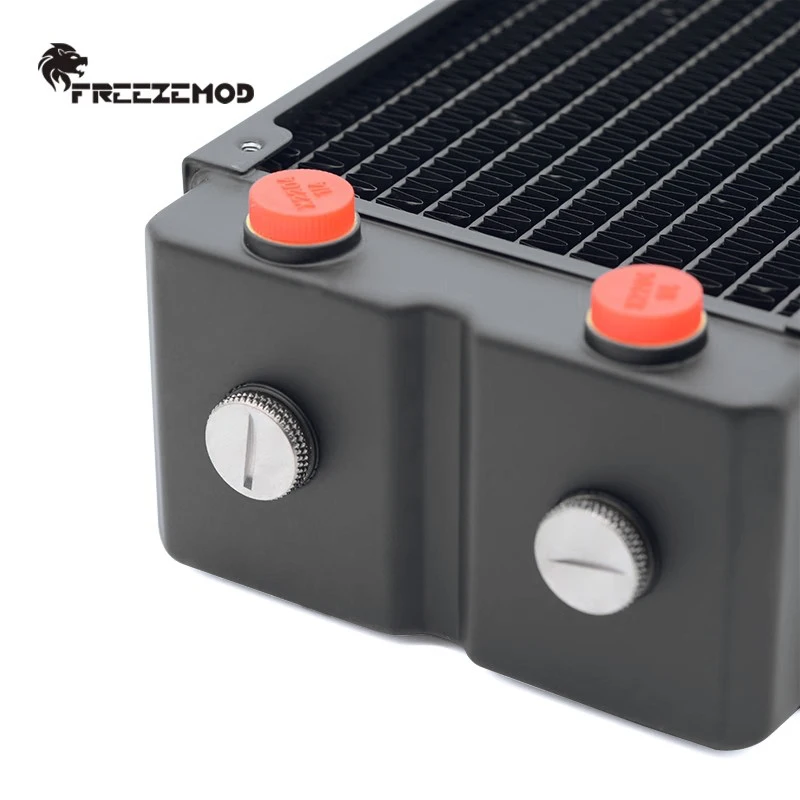 Radiador de latón de 65mm de espesor y 360mm, refrigeración por agua para ordenador FREEZEMOD, fila de disipador de calor de Triple capa, TSRP-HP65-360 independiente de dos capas - imagen 2
