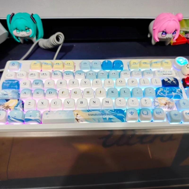 Cartethyia Keycaps personalizado PBT cereza/MOA perfil sublimación dibujos animados Anime lindo punto KeyCap para jugadores DIY Teclado mecánico - imagen 2