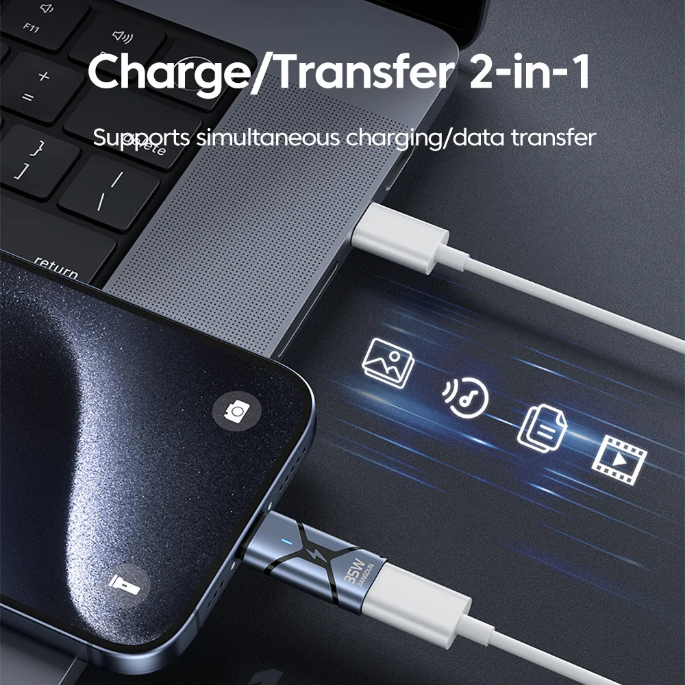 Adaptador Elough Lightning a tipo C convertidor PD35W de carga rápida para adaptador de cable de datos iphone 15 16 - imagen 4