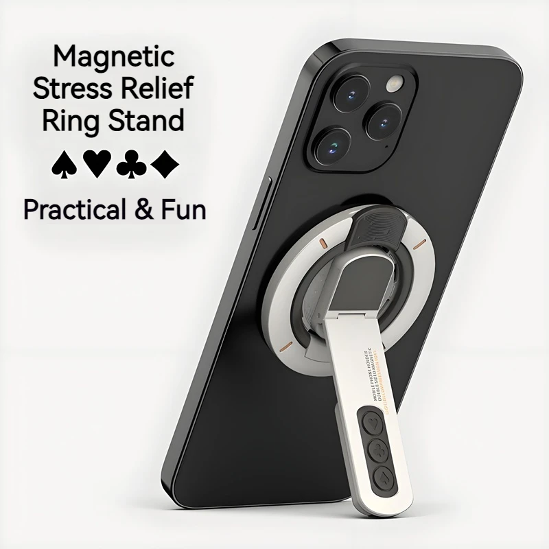 Soporte magnético de metal para anillos Fidget, 360 °   Rotación, universal para iPhone Samsung Xiaomi, soporte para aliviar el estrés, agarre anticaída para teléfono - imagen 2
