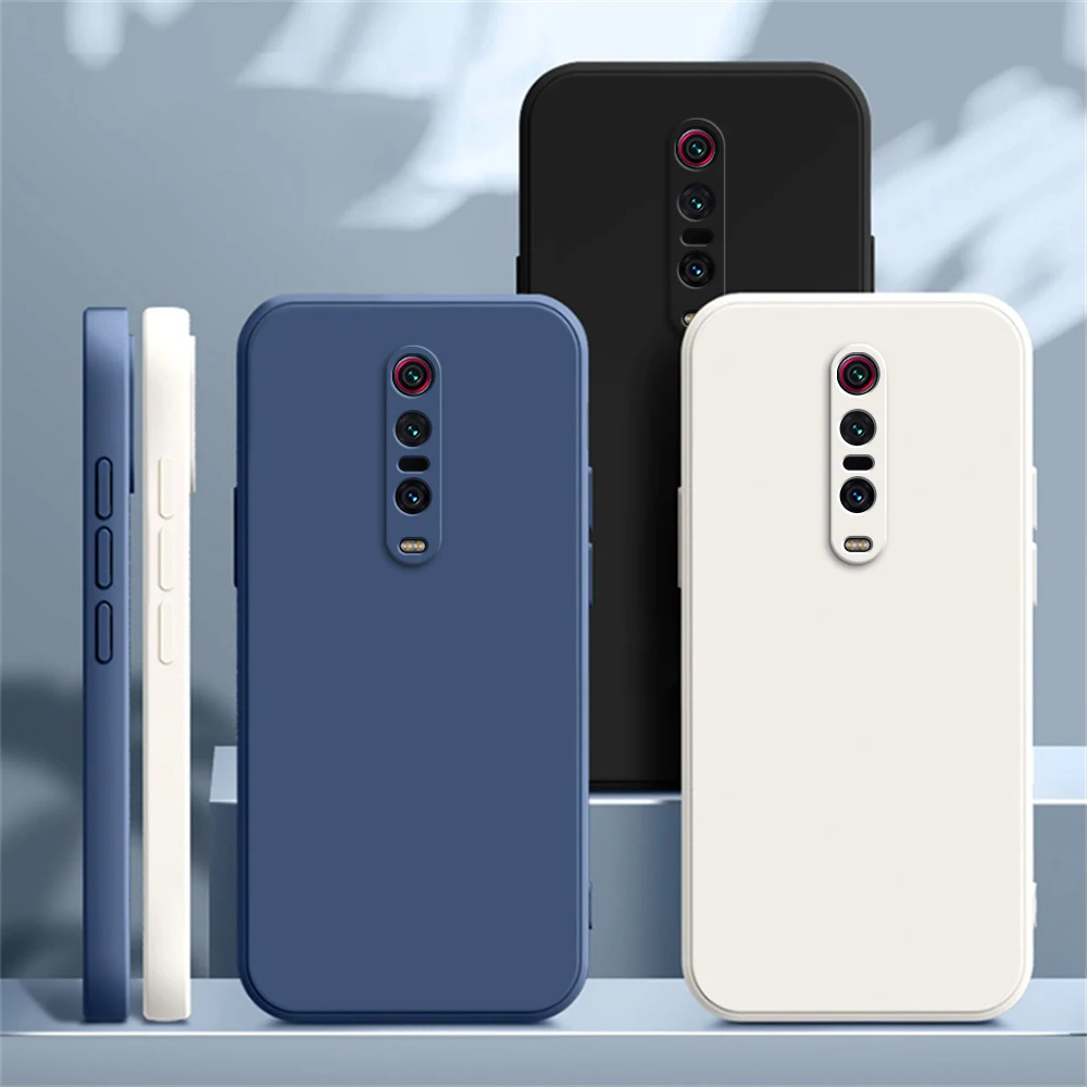 Funda de teléfono suave y lisa para Xiaomi 9T Pro 9TPro M1903F10G, Fundas de silicona líquida de Color caramelo, funda protectora Original cuadrada de lujo - imagen 2