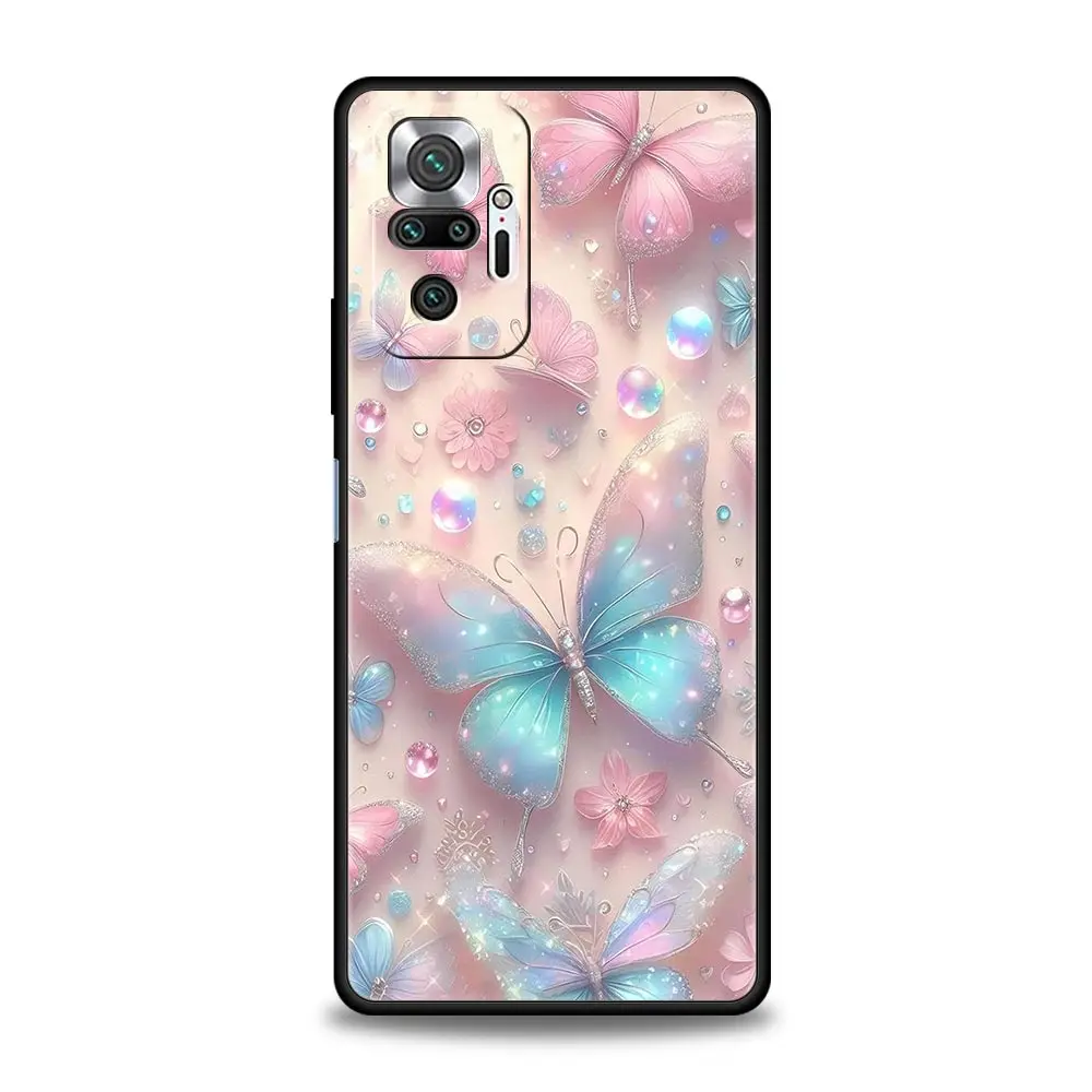 Funda de teléfono con patrones florales y de mariposas para Xiaomi Redmi Note 14 13 12 5G 11 10 Pro Plus 4G 9S 9 14C 13C 12C 10C 9C 9A - imagen 4