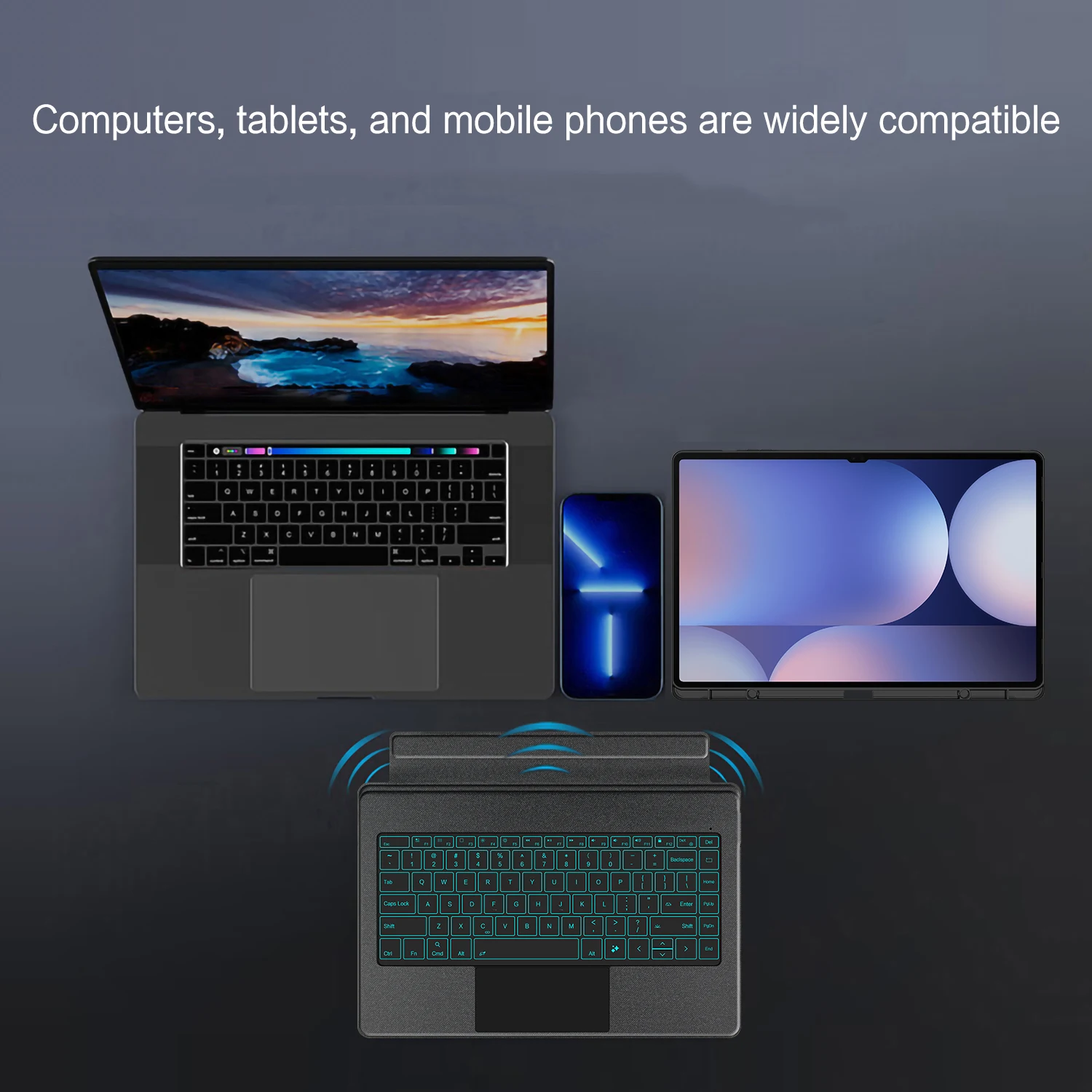 Funda de teclado retroiluminada con TrackPad para Samsung Galaxy Tab S9 Ultra 14,6 "funda para Tab S10 Ultra 5G 14,6" funda de teclado mágico - imagen 5