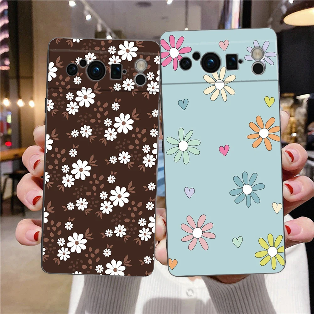 Para Google Pixel 10 Pro funda de teléfono Pixel 9 Pro XL TPU funda Pixel 8 Pro 9A 8A 7A 7 6A 6 Pro funda suave flor elegante - imagen 2