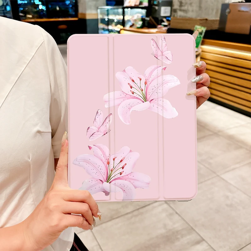 Funda con almohadilla Lily rosa, elegante y fragante para iPad pro 10/11/2020/6th/7th /8th /Air 3rd/Air 4th/9th gen/Air 5th Gen 2022/Air 11 - imagen 2