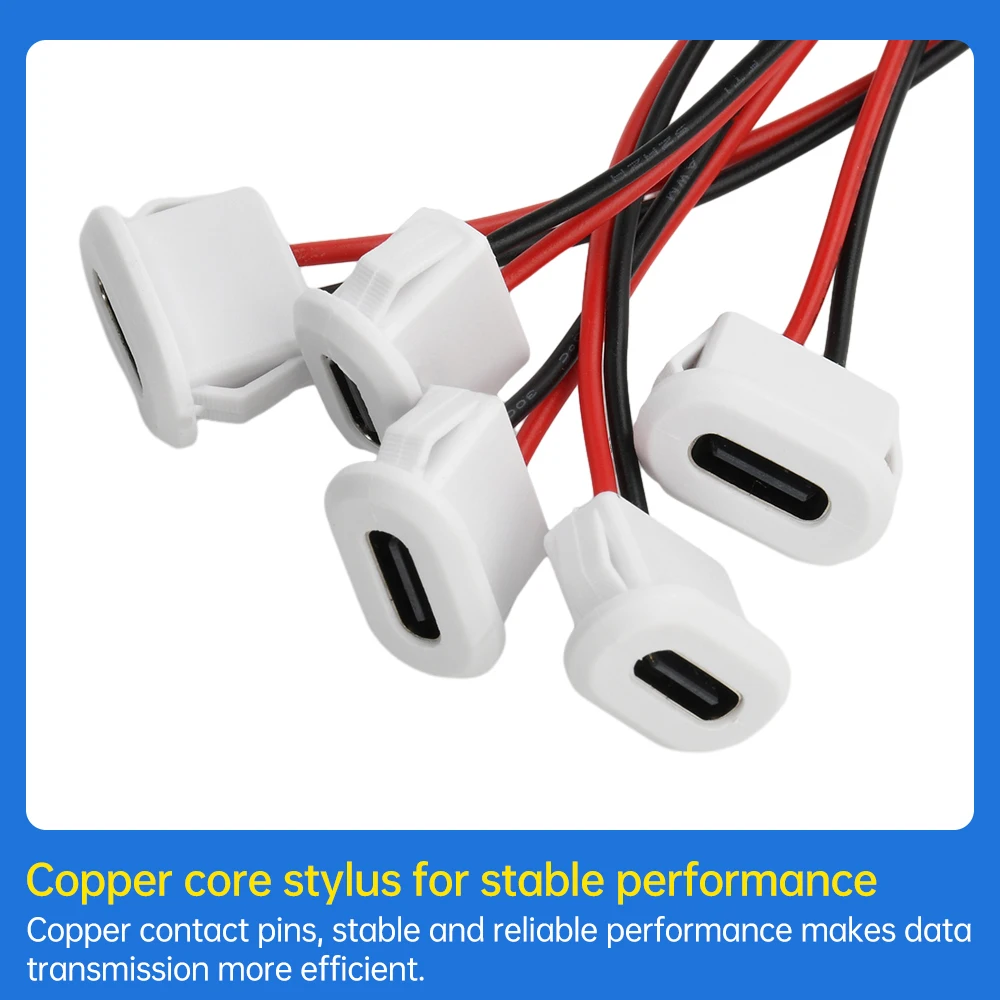 Conector de chasis hembra tipo C, resistente al agua, 2P, moldeado por inyección, conector de chasis hembra de compresión directa para lámparas y coches, 5 uds. - imagen 5