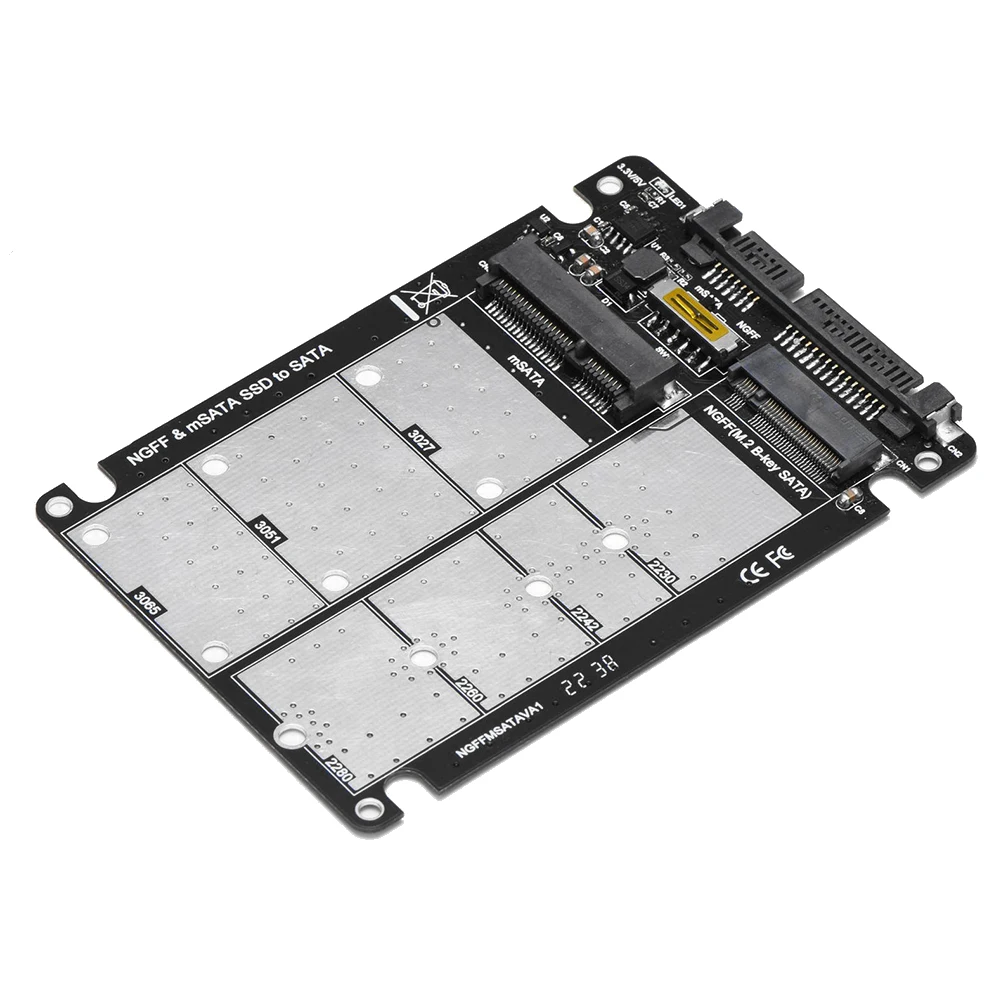 Tarjeta adaptadora 2 en 1 M.2 NGFF MSATA SSD a SATA 3,0, convertidor M.2 NGFF b-key y MSATA SSD a SATA 3,0 - imagen 5