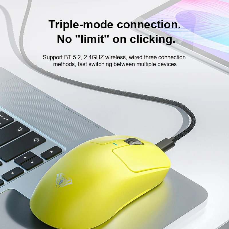 ​ ​ ​ ​ ​ ​ Ratón para juegos AULA SC680, ratón inalámbrico Bluetooth de tres modos 2,4G, ratón ligero de 26000DPI Paw3395 para jugadores de deportes electrónicos para PC - imagen 4