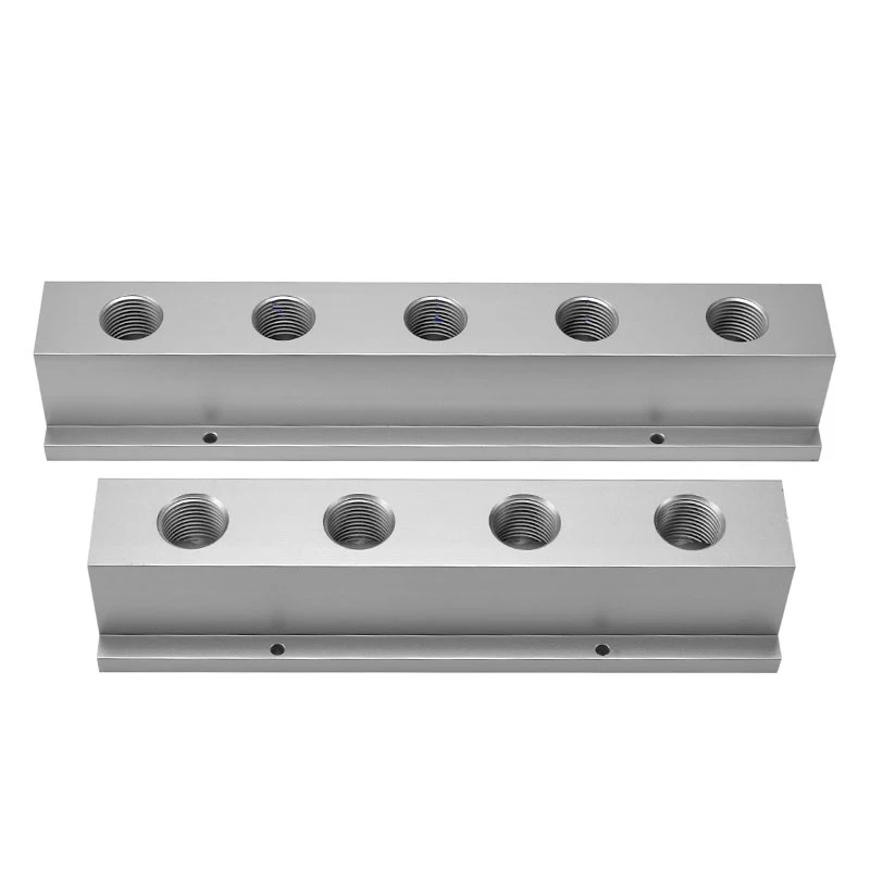 Fila desviadora de escape dividida tipo T G1/2, distribuidor neumático engrosado, bloque de derivación de descarga de aire y agua, divisor de tubería de escape