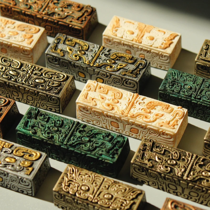 Tapa artesanal con tema de dragón, accesorio de resina, 1.25U, 2U, 2.5U, 6.25U, personalizado, estilo Retro chino, para teclado mecánico - imagen 2