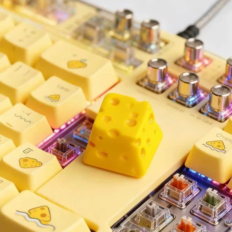 Teclado mecánico de resina personalizable con diseño de queso con personalidad, regalo creativo ESC reemplazable - imagen 3