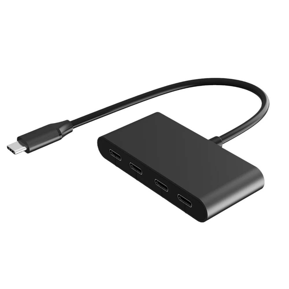 Divisor de Cable delgado de 4 puertos tipo C, extensor de Cable USB C, adaptador de Cable de transferencia de datos de 5Gbps, base de carga, Dongle de expansión de memoria
