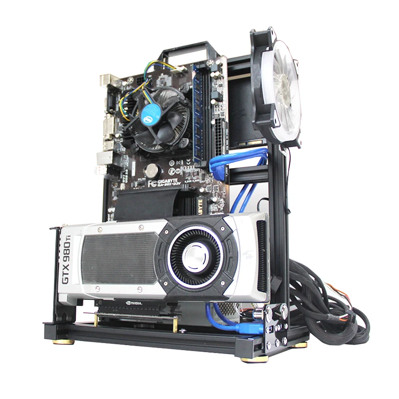 ATX/ITX / MATX EATX MOD marco caja de computadora abierta estante de chasis Vertical DIY gabinete de juegos de escritorio gabinete de PC estante abierto
