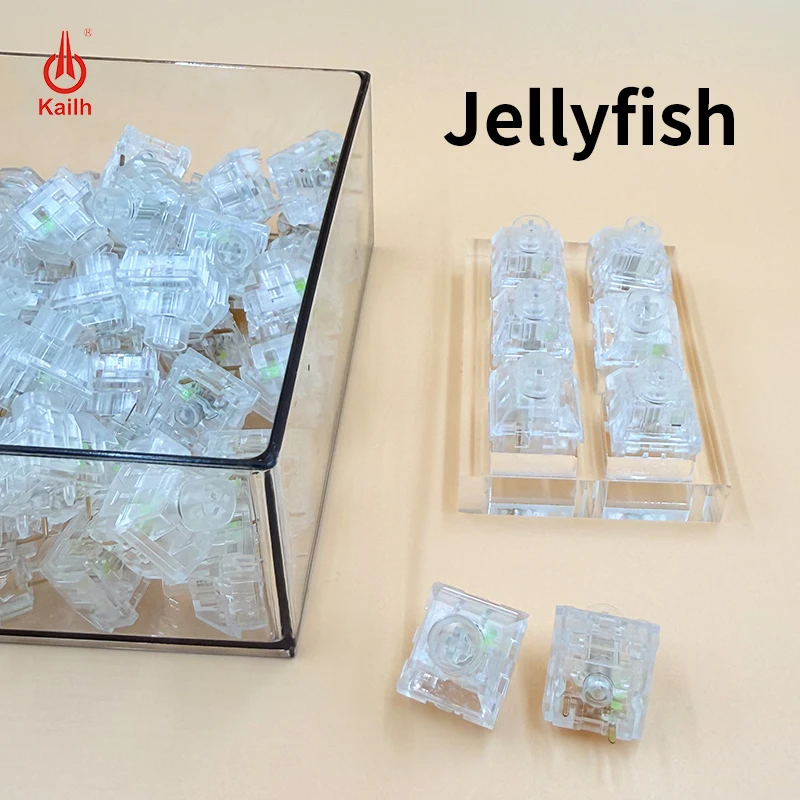 Kailh Box-interruptor de medusas para teclado mecánico, resistente al agua y al polvo, interruptores transparentes lineales de 5 pines