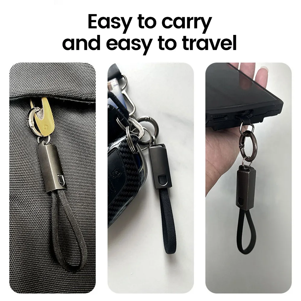 Cable de datos de llavero de 10CM PD 65W tipo C a tipo C Cable de carga rápida para iphone 15 Samsung Xiaomi Huawei Cable corto de banco de energía - imagen 4