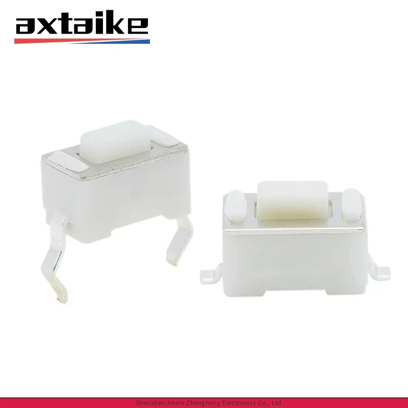 100 Uds 3*6*4,3mm 5,0mm 2pin SMD DIP DC12V 50mA interruptor táctil botón táctil Micro interruptor 3 × 6 × 4,3mm Control remoto botón blanco