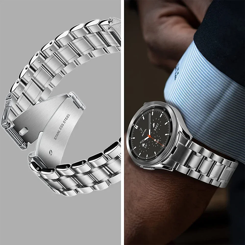 Correa de Metal de acero inoxidable para Samsung Galaxy Watch 6 5 44mm 40mm/Watch5 Pro 45mm/Watch 4 Classic 46 42mm pulsera sin huecos - imagen 3