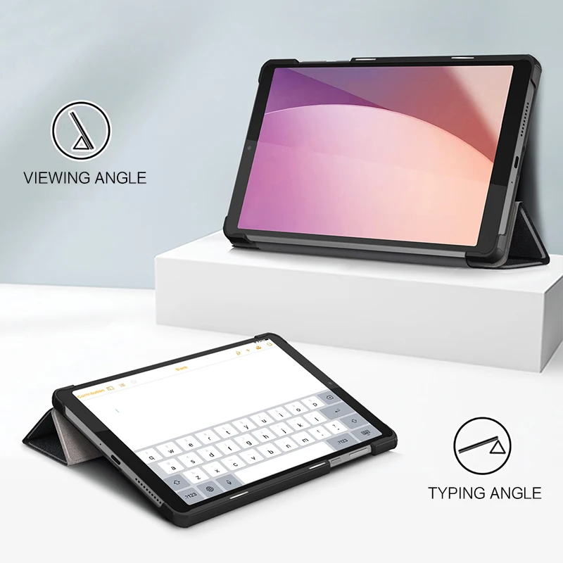 Funda de cuero PU con soporte plegable inteligente para tableta Lenovo Tab M8 4th Gen 8,0 pulgadas 2023 Gen 4 TB-300FU, carcasa trasera de plástico duro - imagen 3