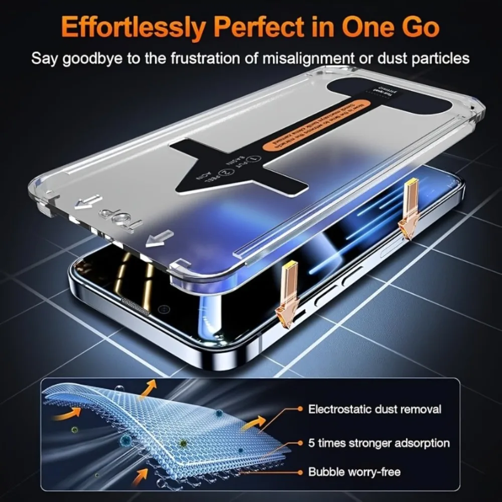 Protector de pantalla antiespía para iPhone 17 16 15 14 Pro Max 17 Air 16e 13 12 11 Pro 15 14 Plus XS XR, vidrio de fácil instalación, 2 uds. - imagen 2