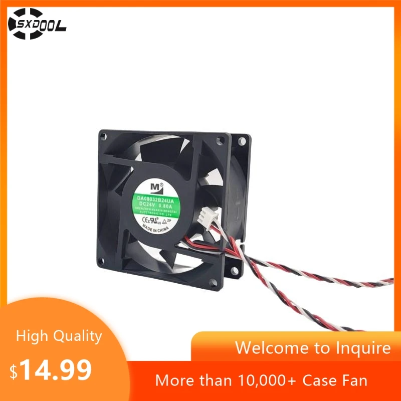 Ventilador PSU inversor de servidor DA08032B24UA DA08032B24HA 24V 0.50A 0.80A 80X80X32mm ventilador de refrigeración inversor de 8cm