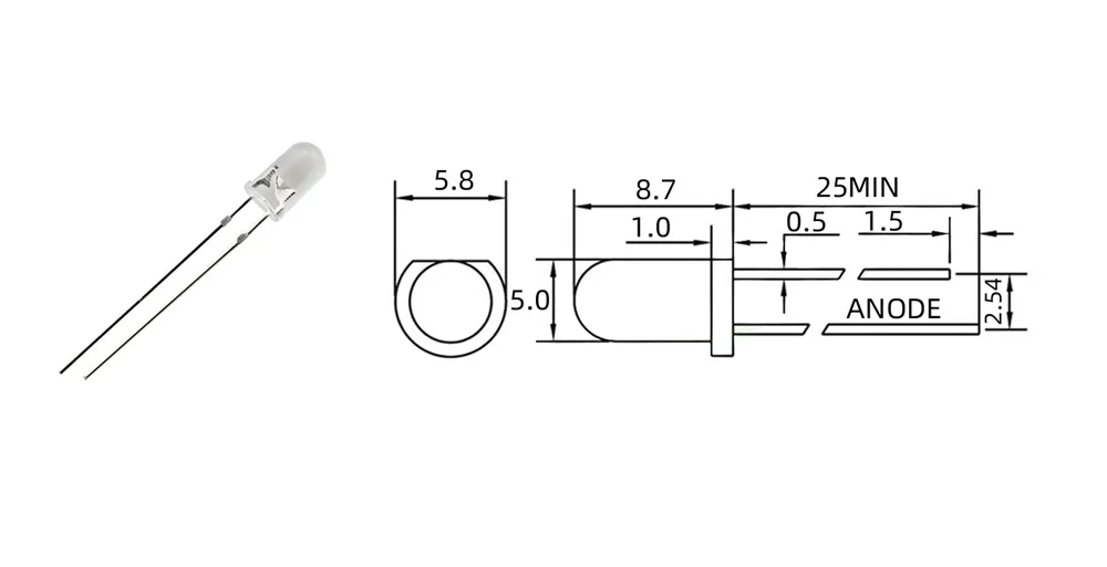 Ultra brillante 5mm cabeza redonda enchufable LED concentración de luz de coche F5 diodo emisor de luz lámpara cuenta 12V (100 unids/lote) - imagen 2