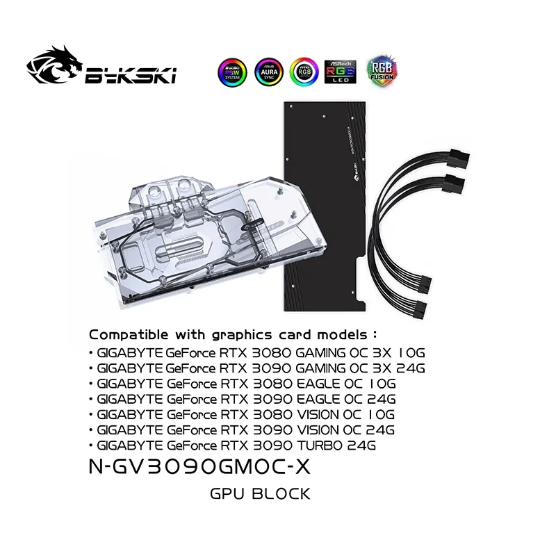 Bykski N-GV3090GMOC-X bloque de agua para uso para GIGABYTE RTX 3080 GAMING OC 3X 10G/3090/3080ti tarjeta GPU/bloque de radiador de cobre/A-RGB - imagen 2