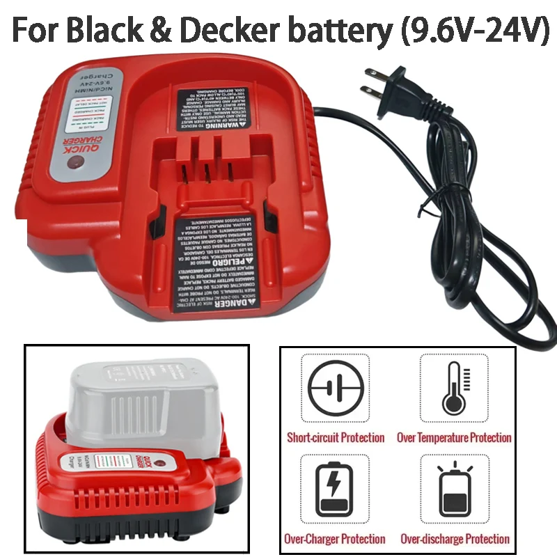 Cargador de batería rápido de alta calidad BDFC240 adecuado para herramienta eléctrica de batería de níquel Black & Decker multivoltios 9,6 V-24V NICD/NIMH - imagen 2
