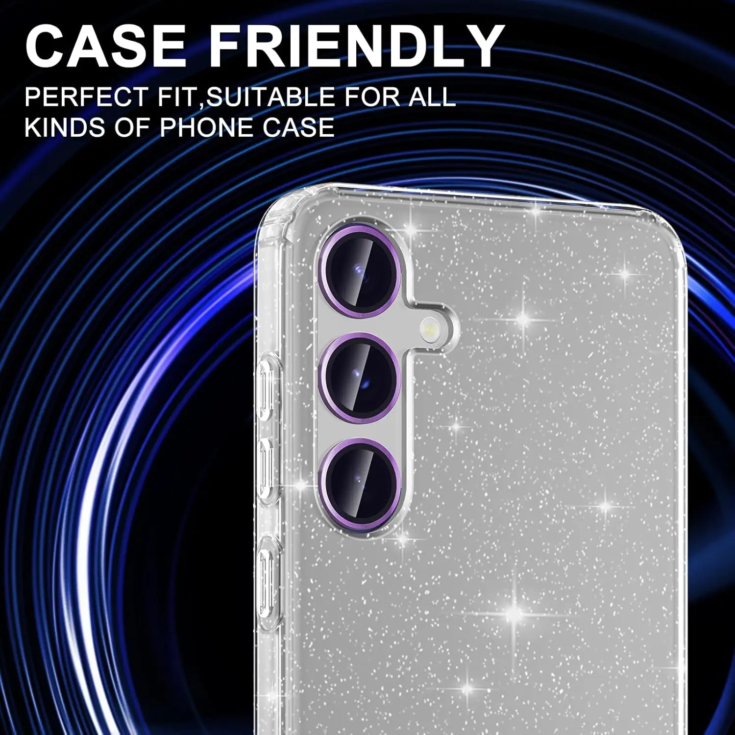 Para Samsung Galaxy S24 FE Protector de lente de cámara, cubierta de lente de vidrio templado con anillo de metal individual, [fuerte adsorción] Scratch Re - imagen 4