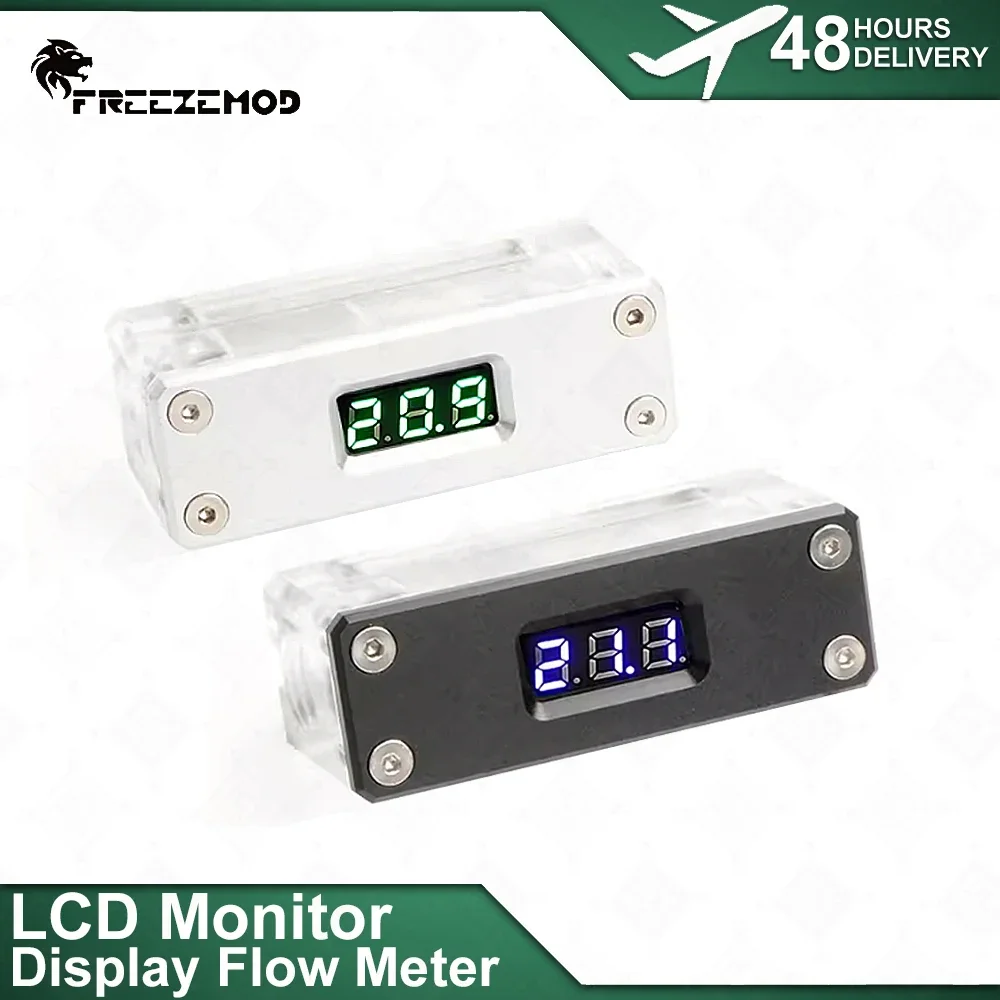 FREEZEMOD Monitor LCD pantalla de temperatura medidor de flujo refrigeración por agua Sensor de temperatura acrílico iluminación de detección eléctrica