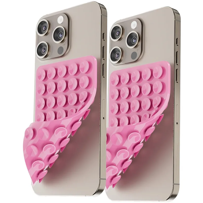 Soporte para teléfono con succión de silicona de doble cara manos libres, soporte fuerte para IPhone 15, Samsung S24, soporte Universal para Selfies, 2 uds. - imagen 2