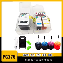 Vilaxh Kit Recarga Cartuchos Canon PG-275 CL-276 Pixma TS3520