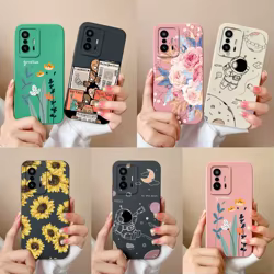 Funda Xiaomi 11T Pro silicona líquida flores antigolpes lente
